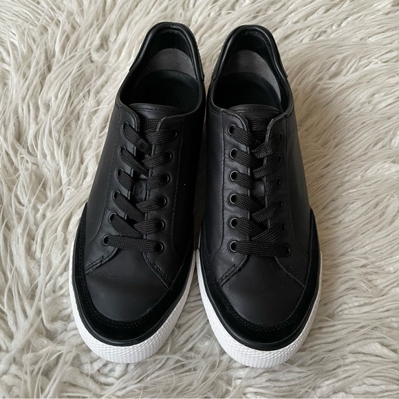 Rag & Bone Women’s Rb Army Black Low Top Lace Up Leather Sneakers EUC Size 39 - Picture 4 of 10